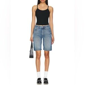 Free People We The Free Ghost Town Blue Denim Long Shorts Sz 28 NWT